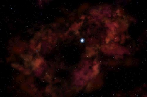 artist's conception of the expanding blast wave from Eta Carinae's