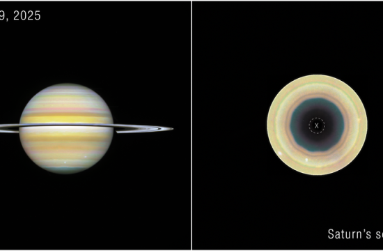 El Hubble de la NASA rastrea un nuevo decágono que rodea el polo sur de Saturno